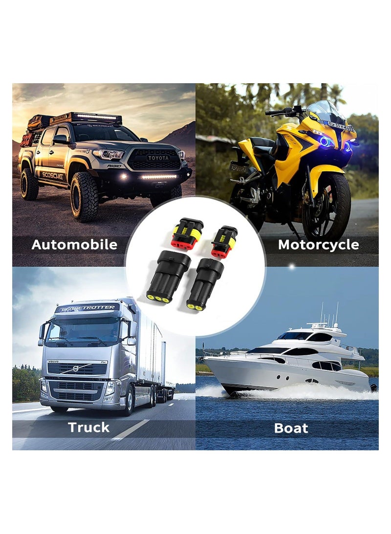 2 Pin Way Waterproof Electrical Connectors HID Plug 1.5mm Series Terminals for Submarine, Car, Truck, Boat, Electrical Wire Connector, Male Female Plug Socket Disconnect Waterproof Plug Play (20PCS) - Image 3