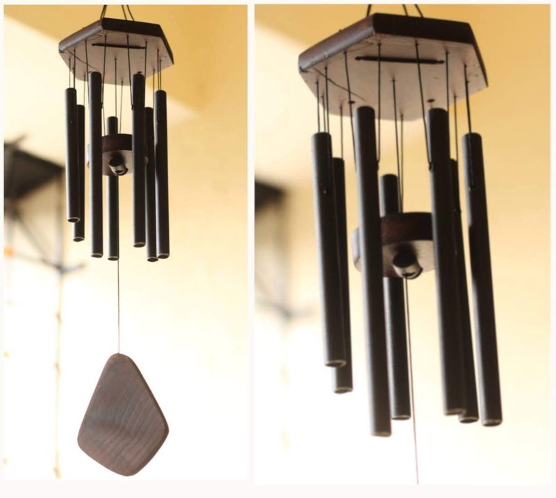 Lilone 7 Pipe Black Wind Chimes for Home Positive Energy | Windchimes for Balcony Bedroom with Sweet Sound | 60 cm Long - Image 1