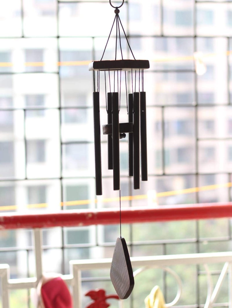 Lilone 7 Pipe Black Wind Chimes for Home Positive Energy | Windchimes for Balcony Bedroom with Sweet Sound | 60 cm Long - Image 4