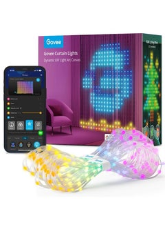 Govee Govee Curtain Lights, WiFi Smart Halloween Window Lights LED, Color Changing Lights, Dynamic DIY Curtain String Lights  - Image 1