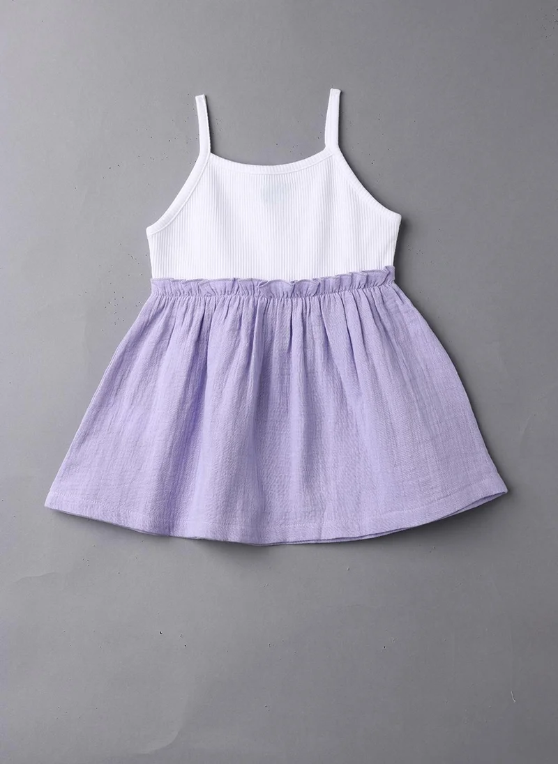 Nautinati  Nautinati Girls' Soft Cotton Strap Sleeves Gathered Waistline Dress for Women | Best Price UAE