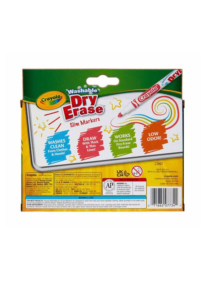 Crayola 10 Ct Slim Dry-Erase Markers  Washable - Image 2
