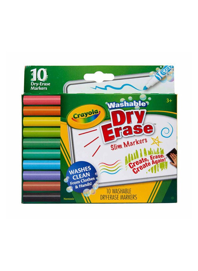Crayola 10 Ct Slim Dry-Erase Markers  Washable - Image 3