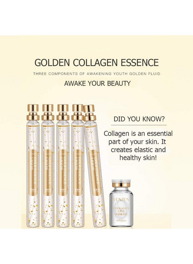 VENZEN Gold Protein Peptide Essence Serum Combination Skin Improve Moisturizing 5x15ml - Image 2