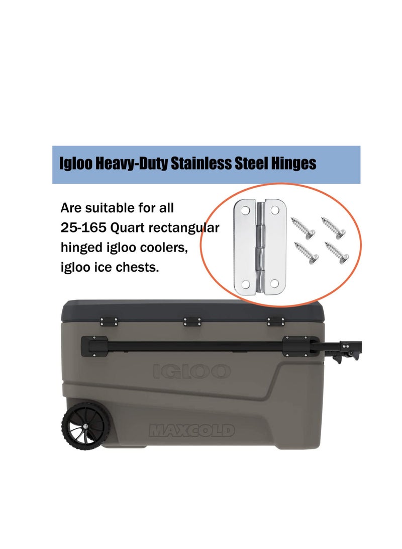Y&D 4 Pack Heavy Duty Stainless Steel Hinges, High Strength Cooler Replacement Parts, Hinges with Screws for Igloo Ice Chests  - Image 3