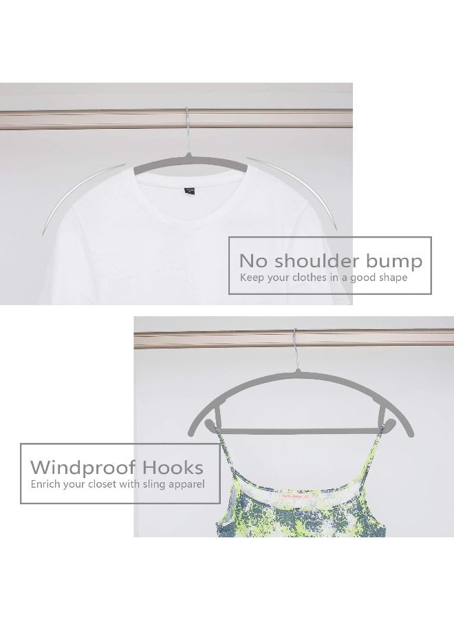 MIZGI MIZGI Premium Velvet Hangers (Pack of 50) Heavyduty- Non Slip No Shoulder Bump Suit Hangers - Chrome Hooks, Space Saving Clothes Hangers, Rounded Hangers for Coat, Sweater, Jackets, Pants - Image 4