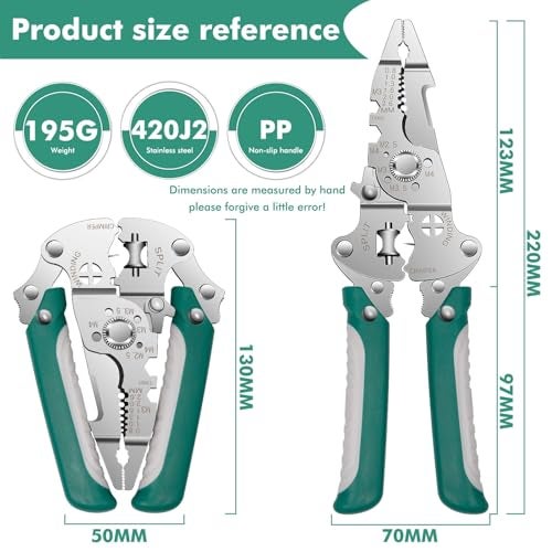 Prplet Wire Stripper and Cutter Tool – Multifunctional Electrical Wire Stripping, Crimping & Cutting Pliers with Ergonomic Grip for Electricians & DIY | Multi-Gauge Wire Compatibility - Image 3