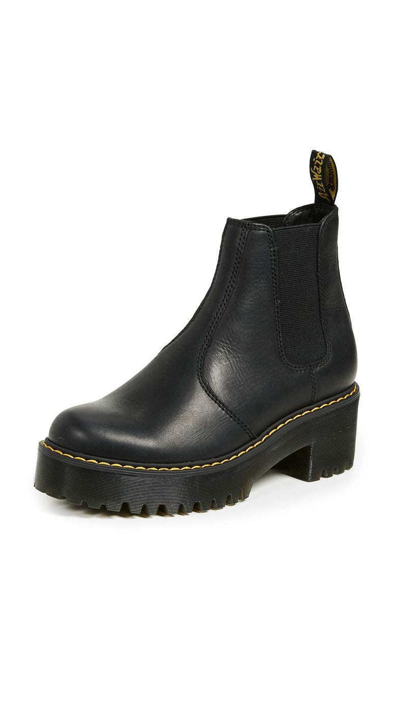Dr Martens Womens Rometty Chelsea Boot Black Burnished Wyoming 6
