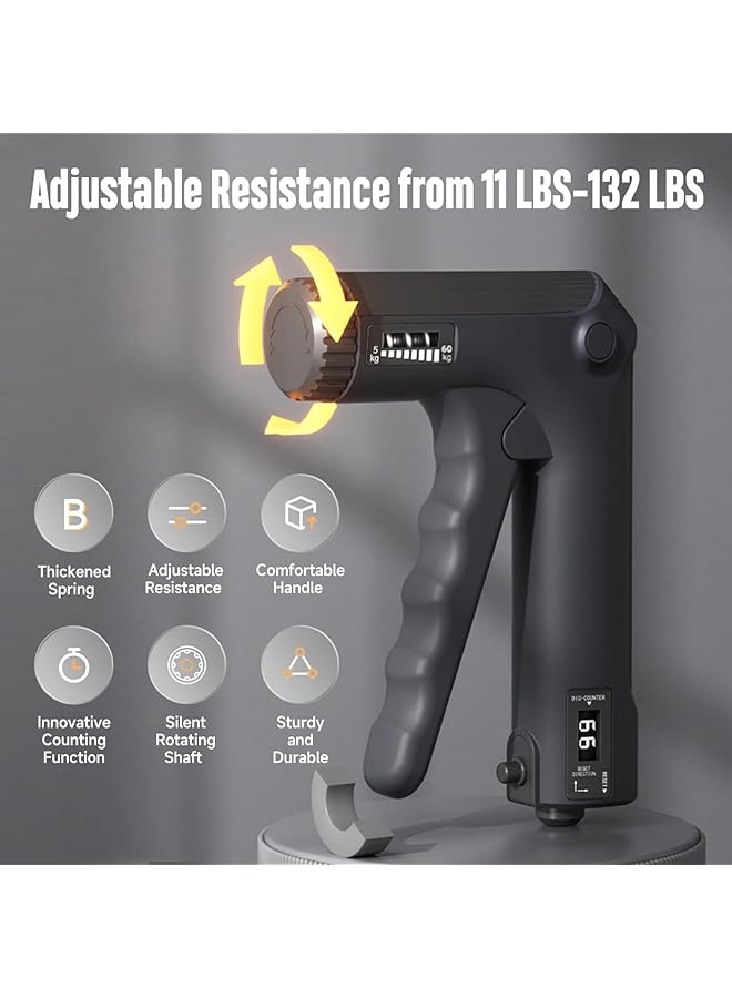 Excefore Hand Grip Strengthener Trainer Kit with Smart Counter Adjustable Resistance Hand Gripper 11 132 lbs Grip Strength Trainer Finger Stretcher Hand Gripper Finger Exerciser for Athletes/Man/Women - Image 2