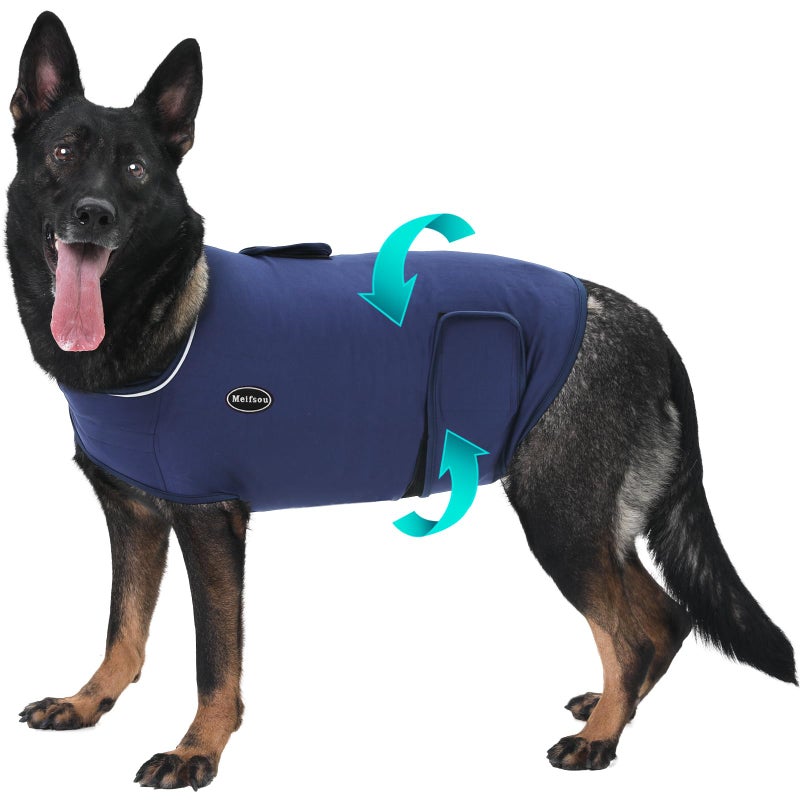 Meifsou Dog Anxiety Vest, Skin-Friendly Thunder Jacket for Dogs, Dog Calming Shirt for Thunder, Fireworks, Vet Visits and Separation - Keep Pet Calm Without Medicine & Training, Anti Anxiety for Dogs - Image 1