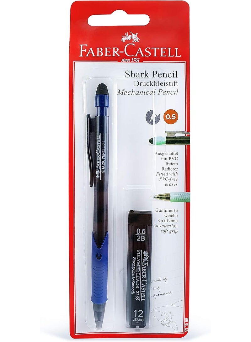 FABER-CASTELL 1-Piece Shark Mechanical Pencil 0.5mm Tip With A Pack Of Leads Assorted Barrel Colours - Image 2