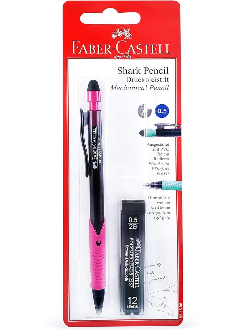 FABER-CASTELL 1-Piece Shark Mechanical Pencil 0.5mm Tip With A Pack Of Leads Assorted Barrel Colours - Image 4