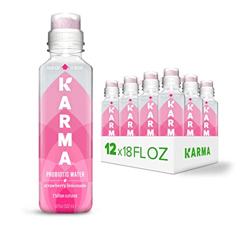 Karma Probiotic Water - 12 Pack, Strawberry Lemonade Drink - Immune & Gut Health Support - Image 1