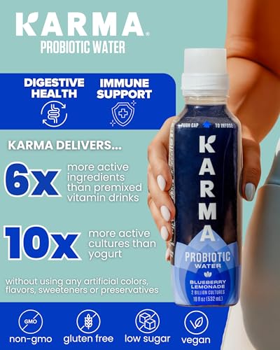Karma Probiotic Water - 12 Pack, Strawberry Lemonade Drink - Immune & Gut Health Support - Image 3