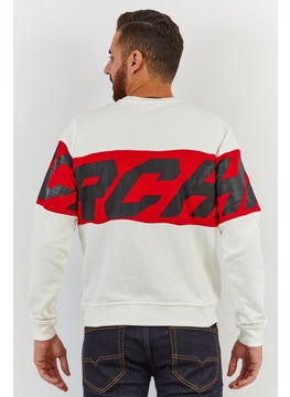 JOHN RICHMOND Men Sport Fit Crew Neck Graphic Sweatshirt, White  - Image 3