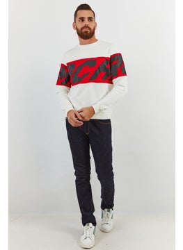 JOHN RICHMOND Men Sport Fit Crew Neck Graphic Sweatshirt, White  - Image 4