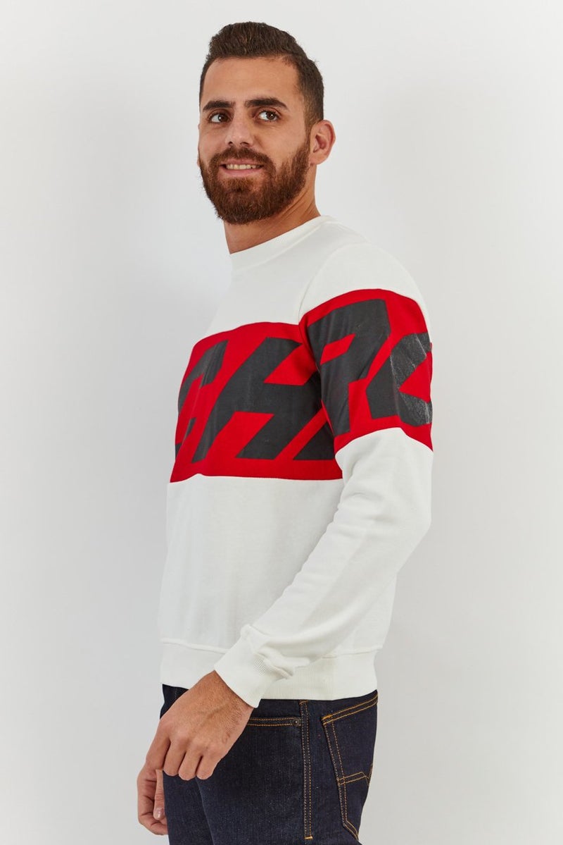 JOHN RICHMOND Men Sport Fit Crew Neck Graphic Sweatshirt, White - Image 2