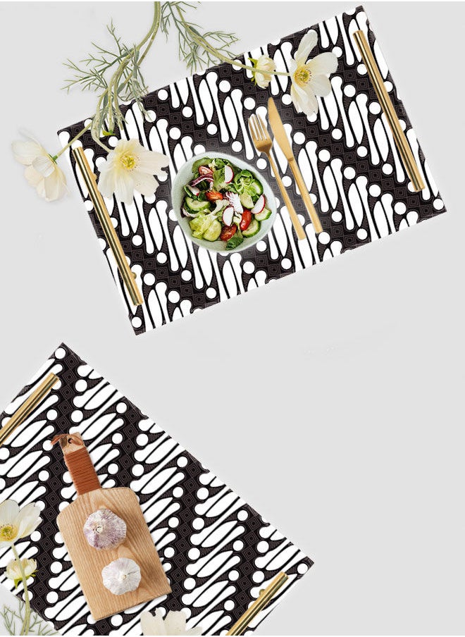 LOWHA Decorative Acrylic Serving Tray with Gold Color Metal Handles Parang Batik Pattern 20x30cm  - Image 4