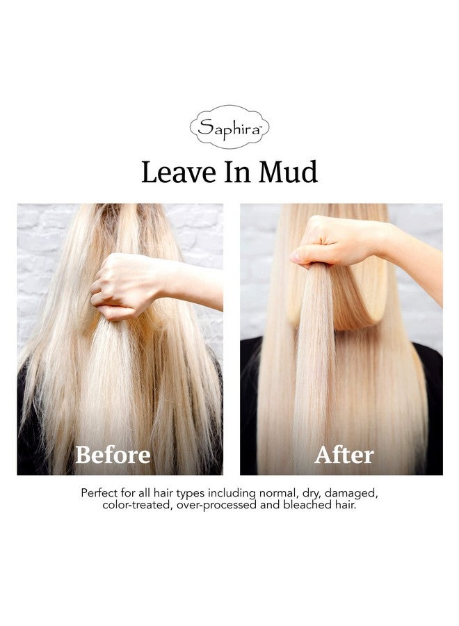 سافيرا بلسم مرطب بدون شطف من الطين المعدني، بلسم تصفيف وعلاج للشعر الجاف التالف، مقوي، علاج لإصلاح الشعر بدون شطف، خالٍ من الكبريتات والبارابين، 3 أونصة
