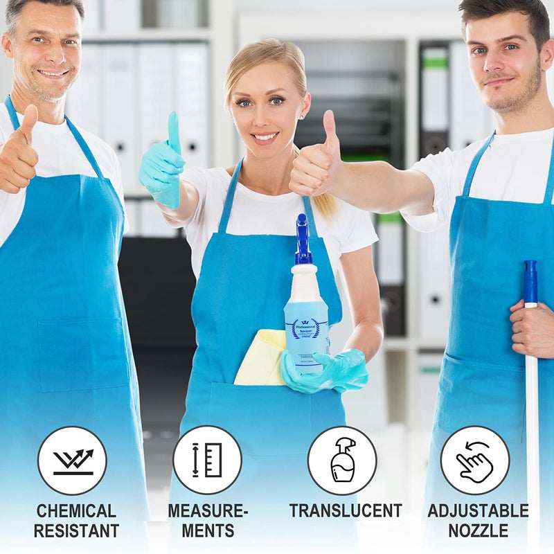 Uineko Plastic Spray Bottle (3 Pack, 24 Oz, 3 Colors) Heavy Duty All-Purpose Empty Spraying Leak Proof Mist Water Bottles for Cleaning Solutions Plants Essential Oils Hair Pet with Adjustable Nozzle - Image 3