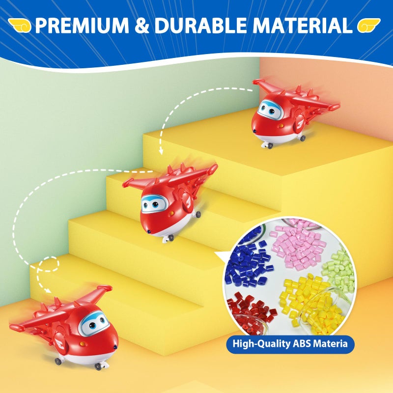 Super Wings 5" Transformers Toys 4-Pack Action Figure Tobot, Transforming Airplane Robot Toys, Educational Toys for Boys & Girls Age 3+, Gifts for Preschool Kids, Jett, Paul, Donnie, Astra - Image 3