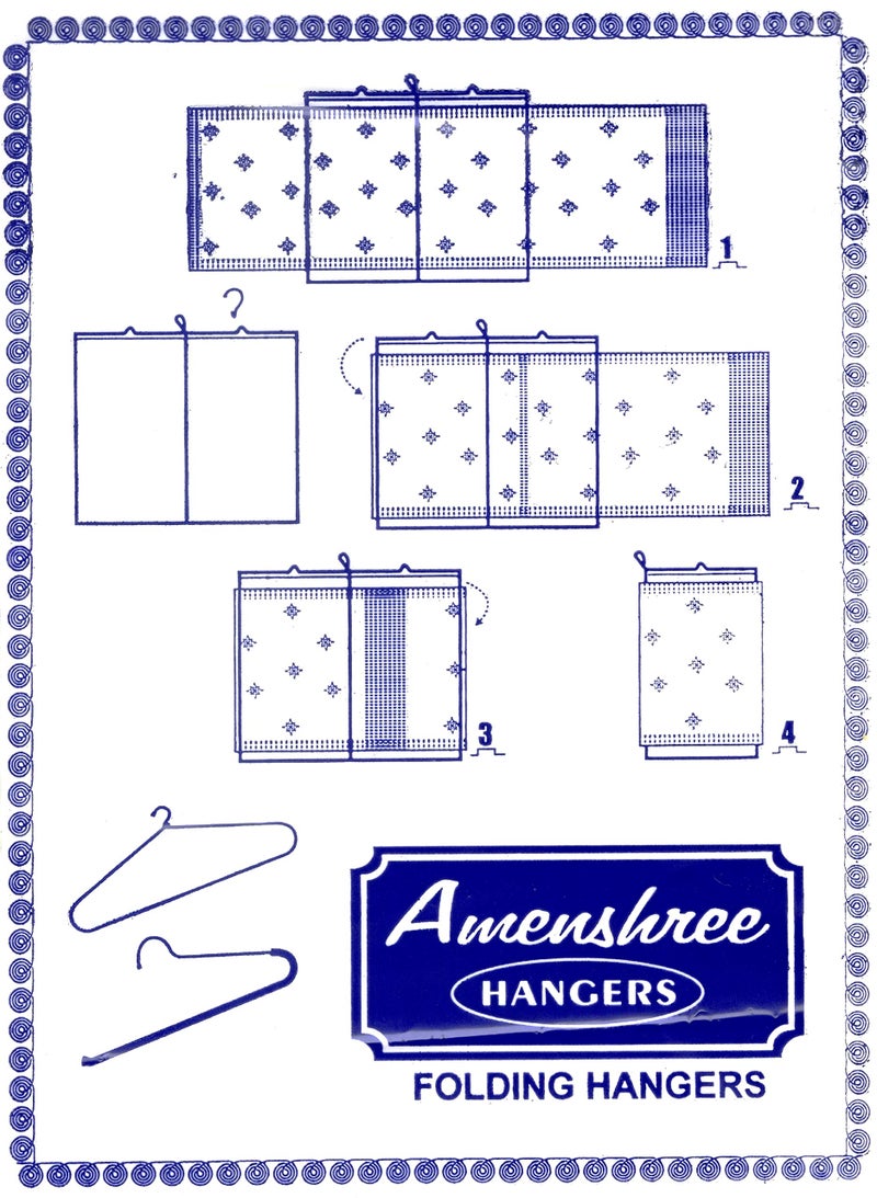 AMENSHREE Steel Special Saree Hanger (Book Type) Reliable and Wrinkle Free Clothing Pack of 12 Piece, Silver - Image 2