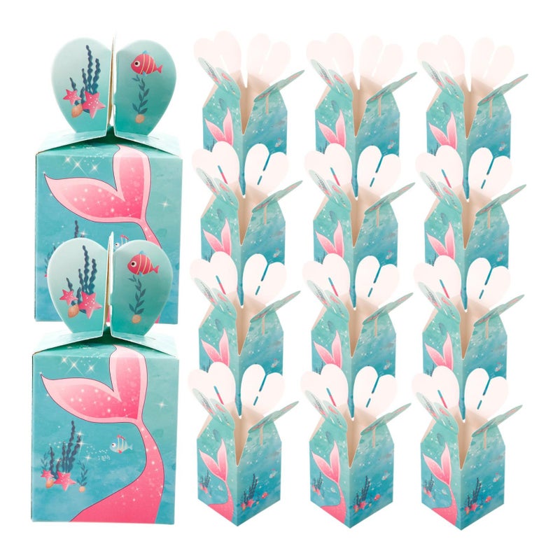 50 Elegant Mermaid Candy Boxes Wedding Party Favor Packaging Treat Holders - Image 2