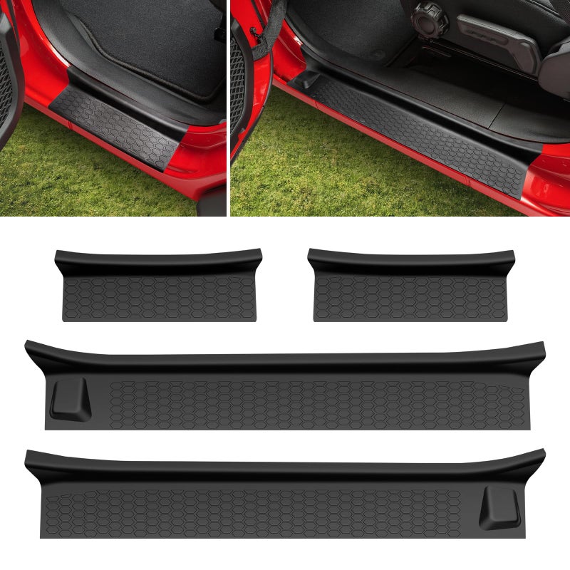 Utiiy Door Sill Guards Kit Fit for 2018-2025 Jeep Wrangler JL Unlimited, Door Sill Protector for 2020-2025 Jeep Gladiator, Entry Guard Protector for 2024 Wrangler JLU&Gladiator JT 4 Door Accessories - Image 1