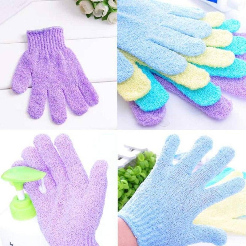 CLICKSWIFT قفازات تقشير الجسم CLICKSWIFT || مقشر الجسم || قفازات تنظيف البشرة للاستحمام || للاستحمام، السبا، تدليك الجسم، مقشرات الجلد الميت متعددة الألوان (2 زوج) - Image 4