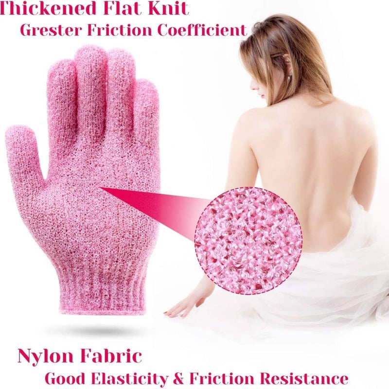 CLICKSWIFT قفازات تقشير الجسم CLICKSWIFT || مقشر الجسم || قفازات تنظيف البشرة للاستحمام || للاستحمام، السبا، تدليك الجسم، مقشرات الجلد الميت متعددة الألوان (2 زوج) - Image 2