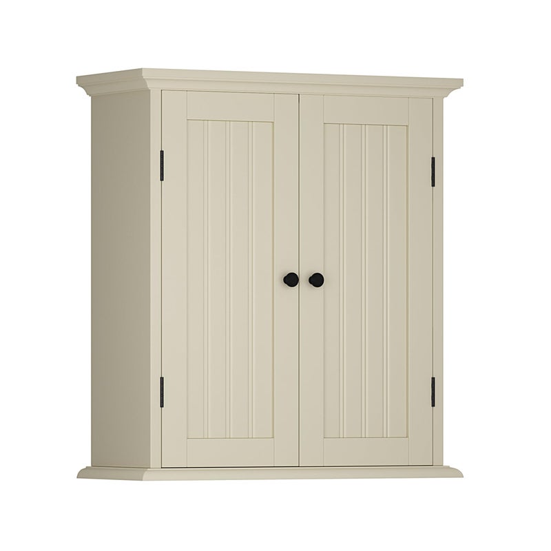 ChooChoo Bathroom Wall Cabinet, Over The Toilet Space Saver Storage Cabinet, Medicine Cabinet with 2 Door and Adjustable Shelves, Cupboard, Cream Yellow - Image 1