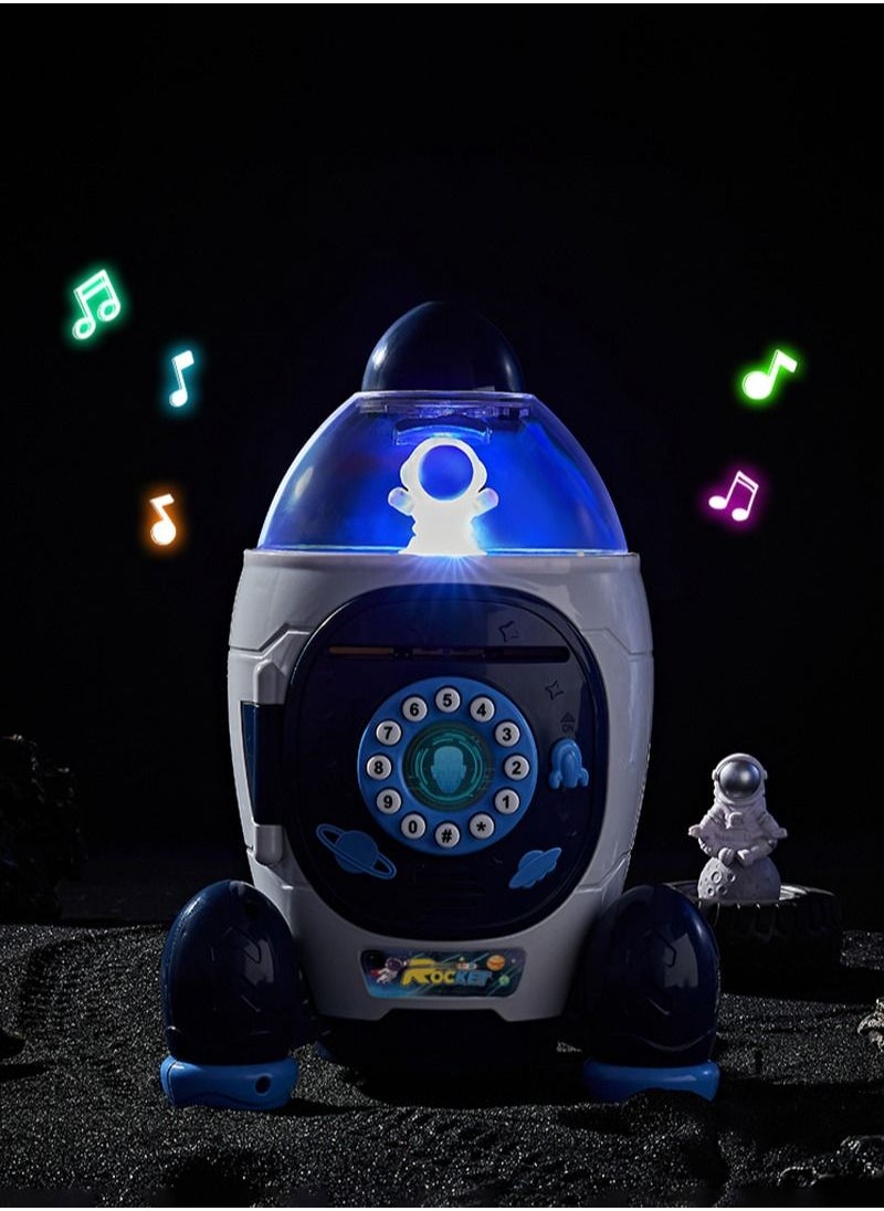 ULHYC - Electronic Money Saving Box With Password and Unique Rocket Astronaut Design with Star Projector Durable Saving Bank for Kids - Image 1