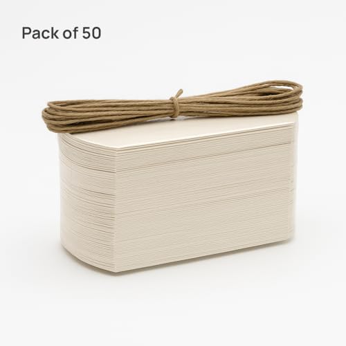 mudrit Pillow Paper Boxes - Set of 50 with Jute Twine | Decorative Folding Paper Gift Boxes for Gifting Chocolates, Dryfruits, and Candies | Size 5.5" x 3.5" (White) - Image 2
