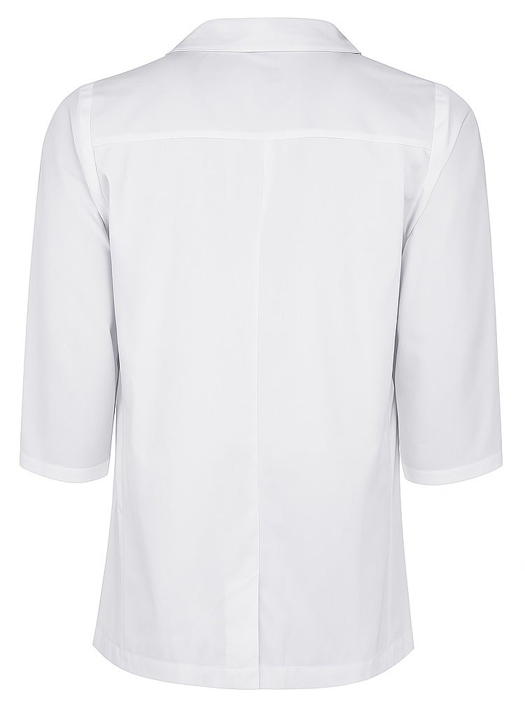 Generic White lab coat everyday uniform for professional doctor nurse dentist industrial worker barber students men women unisex full long length pockets for school work hospital saloon  - Image 3