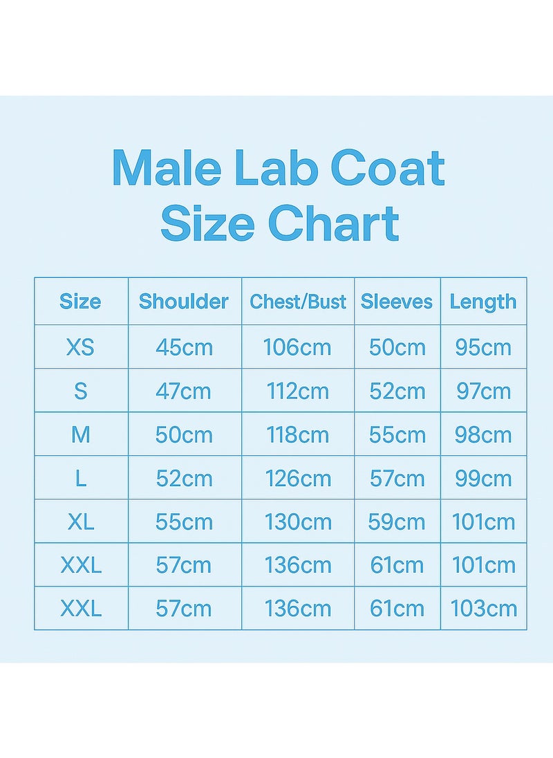 Generic White lab coat everyday uniform for professional doctor nurse dentist industrial worker barber students men women unisex full long length pockets for school work hospital saloon  - Image 4