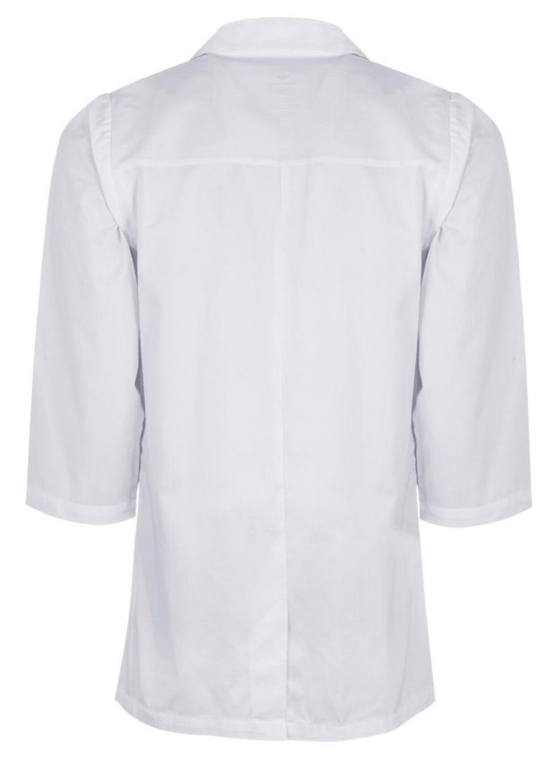 Generic - White lab coat everyday uniform for professional doctor nurse dentist industrial worker barber students men women unisex full long length pockets for school work hospital saloon - Image 1