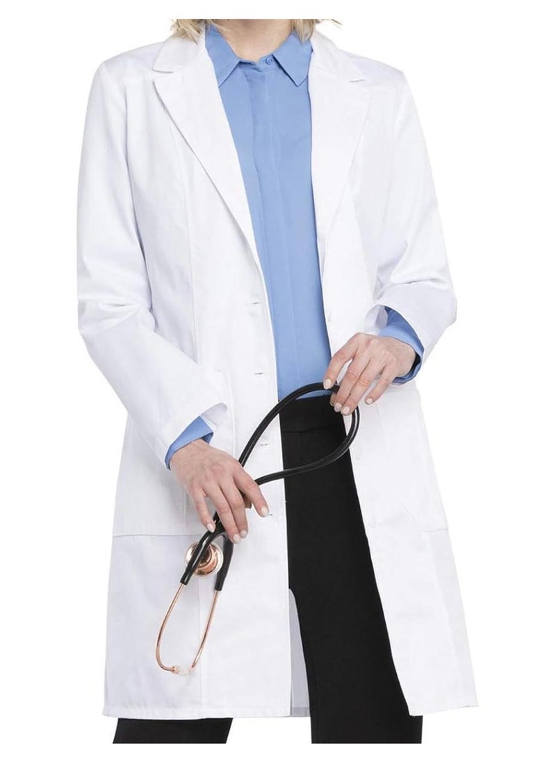 Generic - White lab coat everyday uniform for professional doctor nurse dentist industrial worker barber students men women unisex full long length pockets for school work hospital saloon - Image 1
