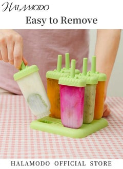 HALAMODO 6PCS Popsicle Molds Set Food Grade PP Plastic BPA Free Ice Popsicle Molds Ice Popsicles Maker Good Summer Gift Choice Fun for Kids and Adults  - Image 2
