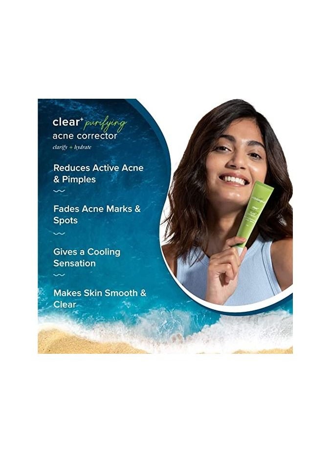 Aqualogica - Aqualogica Clear+ Purifying Acne Corrector with Green Tea & Salicylic Acid | For Acne Removal | Face Cream | Clarifies & Hydrates Skin | 20 g - Image 1