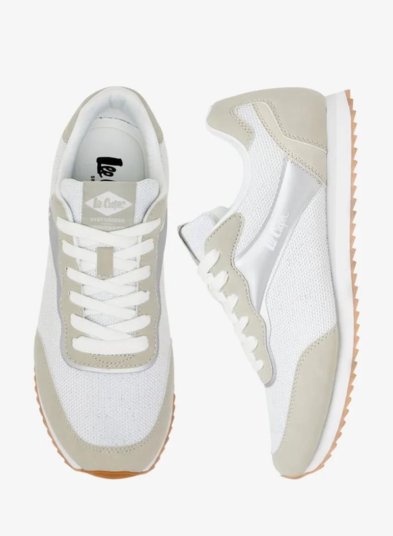 Women's Panelled Sneakers with Lace-Up Closure