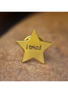 1Pcs Star Shape Brooch Pin with Letter Pattern