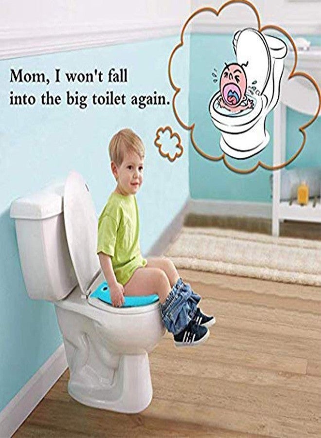 Motherly Perry Porter Travel Friendly Foldable Potty Trainer Seat Cover for Babies Toilet Training (Blue) - Image 5