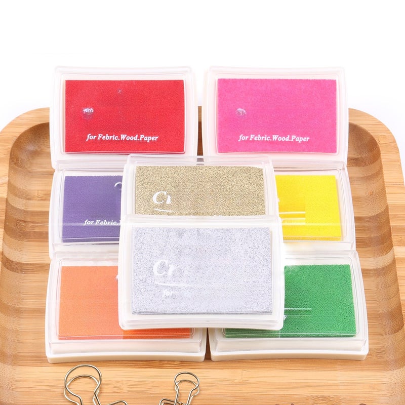 منطاد الحبر اليدوي لصق الهواء (Craft Ink Pad) لصق الهواء ذاتي الصنع للأطفال والكبار، مناسب للطوابع المطاطية والورق والخشب والنسيج، لصناعة الصحائف المقطعة، وتزيين المذكرات، وصنع بطاقات الهدايا، ورسم الأصابع - Image 5