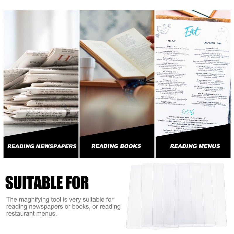 20Pcs Credit Card Magnifier Sheets 85mmx55mm 3X Fresnel Lens Reading Aid for Books - Image 4