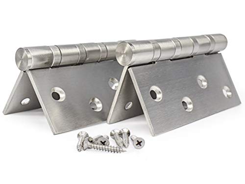 Earl Diamond 304 Stainless Steel 4" Door Hinges, Heavy Duty Ball Bearing Door Hinges with Square Corners for Exterior Interior Gate Swing Security Doors - Brushed Satin Nickel (Set of 2 Hinges) - Image 5