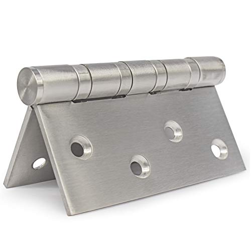 Earl Diamond 304 Stainless Steel 4" Door Hinges, Heavy Duty Ball Bearing Door Hinges with Square Corners for Exterior Interior Gate Swing Security Doors - Brushed Satin Nickel (Set of 2 Hinges) - Image 4