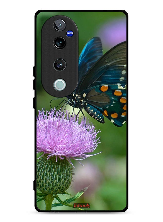 Tolwak Vivo V40 Pro 5G Protective Case Cover Butterfly Sitting On Flower - Image 1