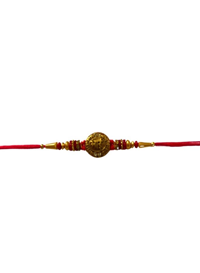 GJ Rakhi for Brother, Decorative Wrist Band for Siblings, Best Rakhi Combo for Brother Longer Life and Nazar Surakhsha (beads1) - Image 3