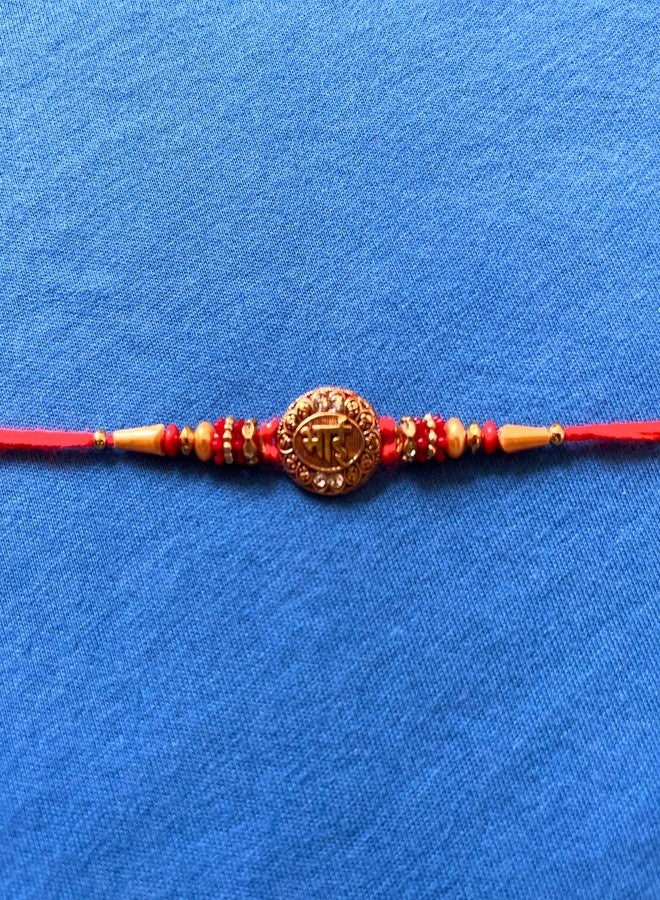 GJ Rakhi for Brother, Decorative Wrist Band for Siblings, Best Rakhi Combo for Brother Longer Life and Nazar Surakhsha (beads1) - Image 5
