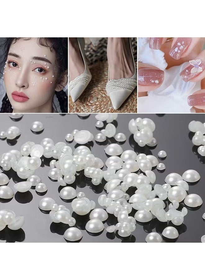 975 PCS 3D Self-Adhesive Pearl Rhinestones Set on 3 Sheets - Shiny White Pearls for Luxurious Hair, Face, Nail Decoration & Bridal Makeup - Image 4
